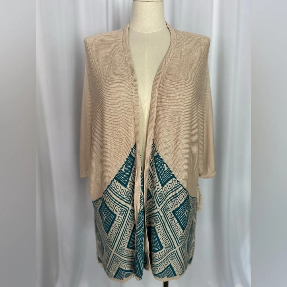 Umgee Boho Crochet Back Fringe Kimono Cardigan | Oversized (1157)